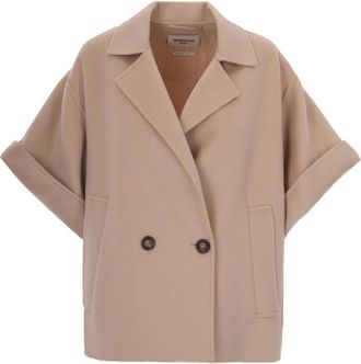 Max Mara Cappotto in doppio drap - Dames - Mantel - Beige - XS - Wol - Jassen