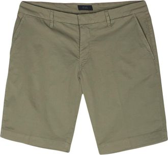 Fay logo-patch bermuda shorts - men - Elastane/Cotton - 30 - Green
