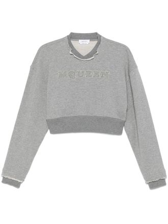 Alexander McQueen Alexander Mcqueen Womens Crop Sweatshirt With Logo