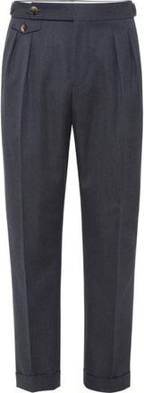 Brunello Cucinelli Gabardine tailor fit trousers in Lead at Nordstrom, Size 50 It