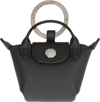 Longchamp Womens Key Ring Le Pliage Xtra Black Cow Hide Keyrings & Keychains
