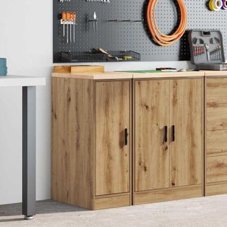 vidaXL Garage Storage Cabinet Artisan Oak 30x51x85 cm Solid Wood Pine vidaXL