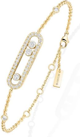 Messika Baby Move Pav&eacute; Diamond Bracelet in Yellow Gold at Nordstrom, Size Medium