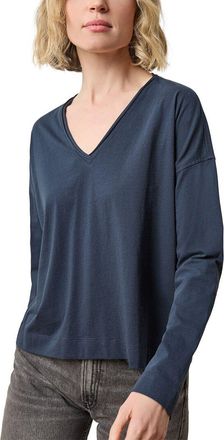 Lilla P Long Sleeve Cut Edge V-Neck Shirt