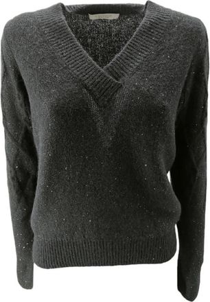 D.exterior V-hals gebreide kleding - Dames - V-hals truien - Zwart - L - Truien & Vesten