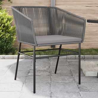 vidaXL Vidaxl - Sillones De Jard&iacute;n Con Cojines 2 Uds Rat&aacute;n Sint&eacute;tico Gris