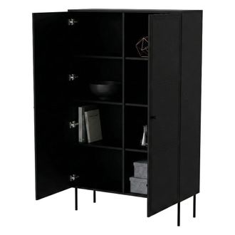 Dmora Armario Multiusos Sedilo De 2 Puertas, Mueble Multifuncional, Zapatero, Zapatero, 100x39 H166 Cm, Color Negro