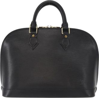 Louis Vuitton Alma Handbag Epi Leather Black Leather Handbag (Pre-Owned)