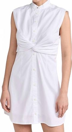 Rag & Bone Louisa Cotton Poplin Mini Dress In White