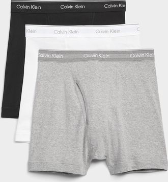 Calvin Klein Mens 5 solid boxer briefs Cotton Classic 3-pack