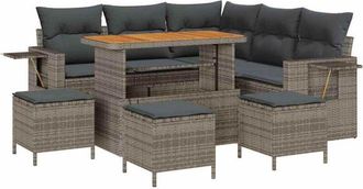 vidaXL Conjunto De Sof&aacute; De Jard&iacute;n 9 Pcs Gris 110 X 55 X 71 Cm Vidaxl