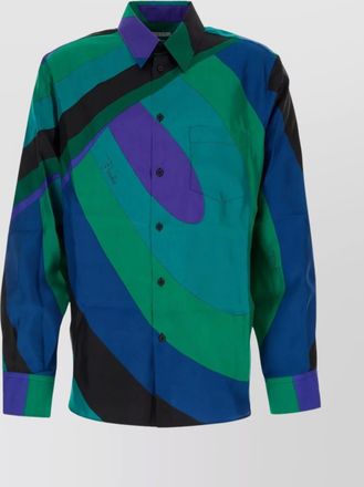Pucci mens shirt silk twill long sleeves