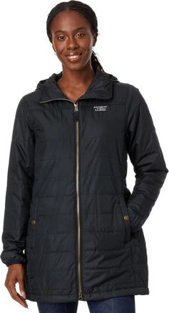 L.L.Bean L. L.Bean Mountain Classic Puffer Coat Womens Black Full Zip Mid-Length JZZ19