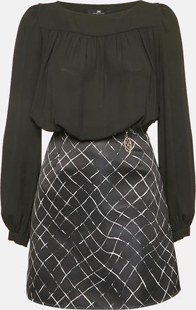 Elisabetta Franchi Black Silk And Satin Detachable Dress
