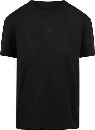 Dolce & Gabbana T-shirt met ronde hals en DG-strasslogo - Dames - T-shirts - Zwart - M - Tops