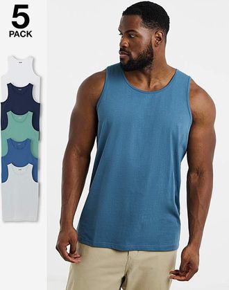 Jacamo 5 Pack Multi Vests Long