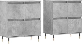 vidaXL Sideboards 2 pcs Concrete Grey Engineered Wood Vidaxl