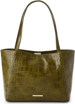 Brahmin Mona Croc Embossed Leather Tote in Olive at Nordstrom