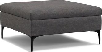 Simpli Home Rebecca 36In Contemporary Square Mid Century Coffee Table Storage Ottoman With Lift Up Lid