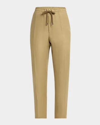 Moncler Men & apos;s Twill Linen Trousers