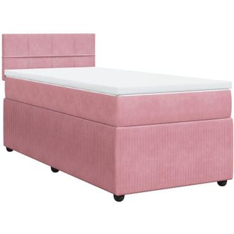 vidaXL Cama Box Spring Con Colch&oacute;n Terciopelo Rosa 80x200 Cm Vidaxl