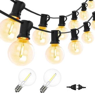 OEM Guirnalda De Luces Led Para Exteriores, Cable Led Impermeable Con Enchufe Y Cable De Aleaci&oacute;n, 30 Luces Led (+ 2 Led Adicionales), 9,1 Metros
