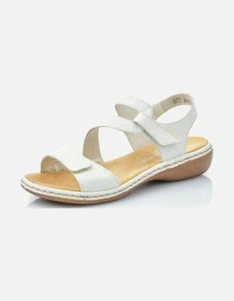 Rieker Womens Rieker Womens Sandals 659C7 80 White - Tan - Size: 4