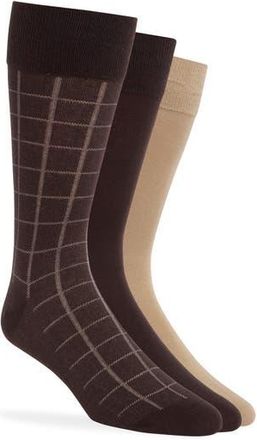 Lorenzo Uomo 3-Pack Dress Socks in Brown at Nordstrom Rack