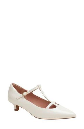 Linea Paolo Celia Pointed Toe T-Strap Pump in Cream at Nordstrom Rack, Size 6.5