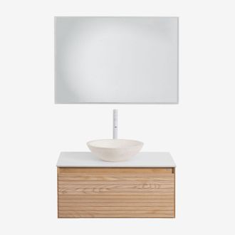 Sklum Sklum - Conjunto De Mueble De Ba&ntilde;o En Madera De Fresno Tedrik