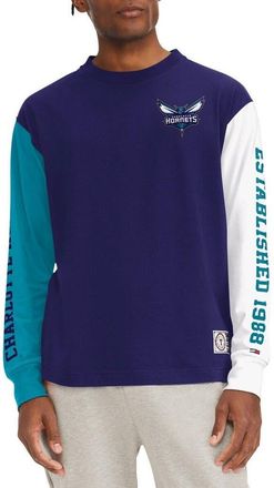 Tommy Jeans Mens Tommy Jeans Purple Charlotte Hornets Richie Color Block Long Sleeve T-Shirt at Nordstrom, Size Large