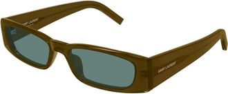 Saint Laurent Rechthoekige Zonnebril - unisex - Accessoires - Bruin - Maat: 54 MM Nylon