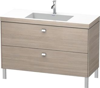 Duravit Lavabo Para Muebles Duravit Brioso C-bonded Con Base De 120,0x48,0 Cm, 2 Extra&iacute;bles, Sin Rebosadero, Con Banco Para Grifos, 1 Agujero Para Grifos, Col