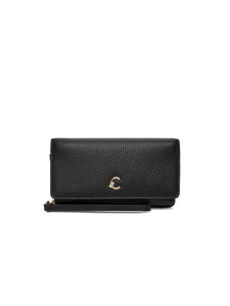 Coccinelle Womens Wallet Black Grained Leather Bags - Crossbody-Bags