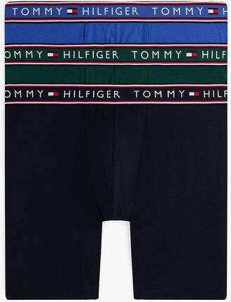 Tommy Hilfiger Mens Cotton Stretch Boxer Brief 3-Pack - Blue - S