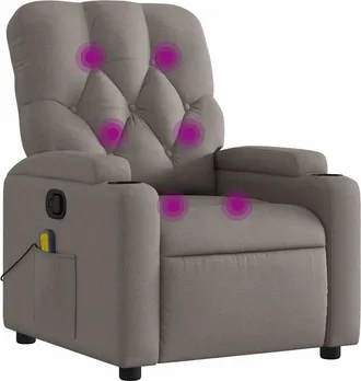 vidaXL Vidaxl - Sill&oacute;n De Masaje Reclinable De Tela Gris Taup&eacute;