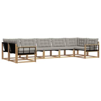 vidaXL Conjunto De Sof&aacute;s De Exterior 7 Pcs Blanco Y Gris Claro Vidaxl