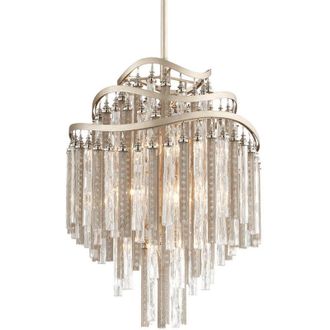 Hudson Valley Lighting Chimera L&aacute;mpara Colgante 7 Luces Hoja Plata, Vidrio