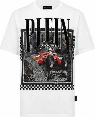 Philipp Plein T-shirt Ronde Hals Korte Mouw - Heren - T-shirts - Wit - S - Katoen - Tops