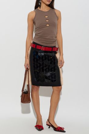 Marni Skirt With Appliqu&eacute;s, Womens, Black