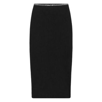 Philipp Plein Gonna Midi Elastic Signature - - Skirts - Donna - Nero - S