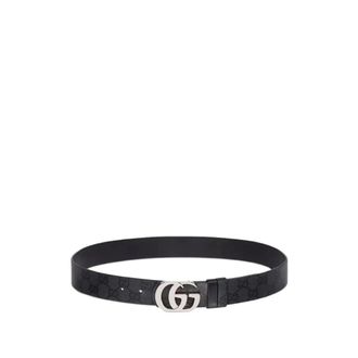 Gucci Accessoires, Heren, Zwart, 100 CM, Leer, Reversible Cut GG Marmont Riem