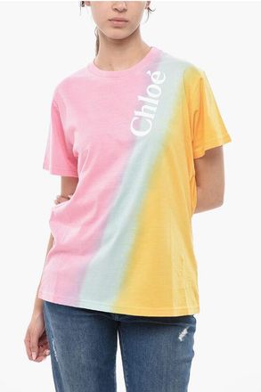 Chlo&eacute; Tie-Dye Cotton Crewneck T-Shirt size M