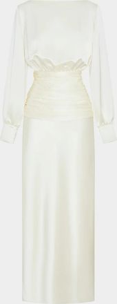 Nicholas Samina Open-Back Satin Gown