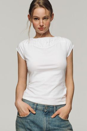 Maeve Iris Cap-Sleeve T-Shirt Top