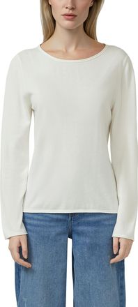 s.Oliver Strickpullover S.OLIVER, Damen, Gr. 36, sanftes wei&szlig;, Strick, Obermaterial: 100% Baumwolle, unifarben, normal h&uuml;ftbedeckend, U-Boot-Ausschnitt, Pullov