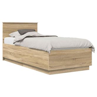vidaXL Estructura De Cama Con Cabecera Roble Sonoma 100 X 200 Cm Vidaxl