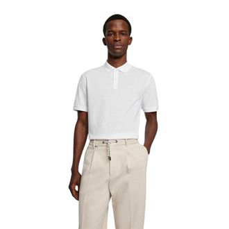 HUGO BOSS Herenpolo van katoen met geborduurd Pallas-logo (Wit)