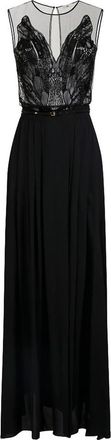Elisabetta Franchi S Red Carpet Tulle And Georgette Dress