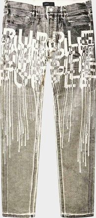 Purple Mens Reverse Foil Logo Skinny Jeans